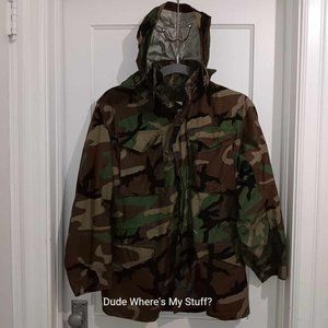 JOHN OWNBEY CO. CAMO - HOODED ZIPPER JACKET - HEAVYWEIGHT - MEN'S SIZE SMALL